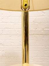 Load image into Gallery viewer, Brass Column Pair Table Lamp with Cream Shades
