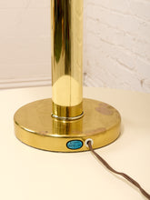 Load image into Gallery viewer, Brass Column Pair Table Lamp with Cream Shades
