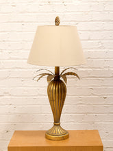 Load image into Gallery viewer, Brass Pineapple Table Lamp with Cream Shade
