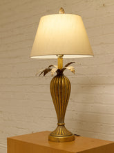 Load image into Gallery viewer, Brass Pineapple Table Lamp with Cream Shade
