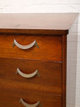 Load image into Gallery viewer, Mahogany Five Drawer Mid-Century High Boy Dresser
