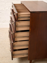 Load image into Gallery viewer, Mahogany Five Drawer Mid-Century High Boy Dresser
