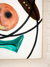 Load image into Gallery viewer, Orbit &amp; Form Contemporary Abstract Painting with Organic Shapes and Graphic Black Lines
