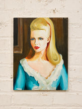 Load image into Gallery viewer, Woman in Blue Dress with White Lining Original Painting

