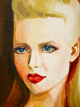 Load image into Gallery viewer, Woman in Blue Dress with White Lining Original Painting
