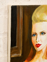 Load image into Gallery viewer, Woman in Blue Dress with White Lining Original Painting

