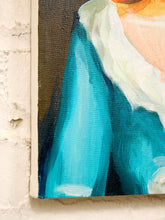 Load image into Gallery viewer, Woman in Blue Dress with White Lining Original Painting
