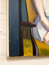 Load image into Gallery viewer, Woman with Orchid Figurative Portrait Painting in White Dress
