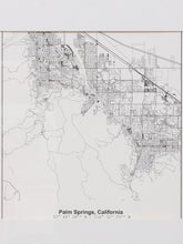 Load image into Gallery viewer, Palm Springs Street Map Framed Minimal City Map Print in Black and White
