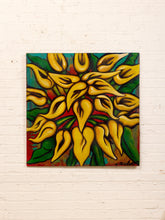 Load image into Gallery viewer, Golden Heliconia by Jaime Ochoa Bold Tropical Floral Painting in Yellow Green and Red
