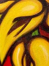 Load image into Gallery viewer, Golden Heliconia by Jaime Ochoa Bold Tropical Floral Painting in Yellow Green and Red

