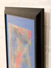Load image into Gallery viewer, Blue Mat Abstract Framed Colorful Expressionist Artwork with Bold Gestural Brushwork
