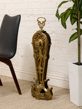 Load image into Gallery viewer, Antique 1930s Brass Folding Fan Fireplace Screen with Classical Figural Motif
