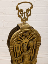 Load image into Gallery viewer, Antique 1930s Brass Folding Fan Fireplace Screen with Classical Figural Motif
