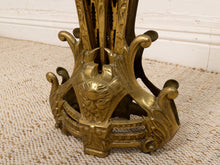 Load image into Gallery viewer, Antique 1930s Brass Folding Fan Fireplace Screen with Classical Figural Motif
