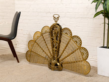 Load image into Gallery viewer, Antique 1930s Brass Folding Fan Fireplace Screen with Classical Figural Motif
