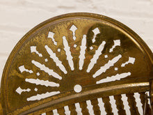 Load image into Gallery viewer, Antique 1930s Brass Folding Fan Fireplace Screen with Classical Figural Motif
