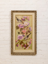Load image into Gallery viewer, Songbirds &amp; Blossoms Framed Floral Bird Painting with Lavender Peonies
