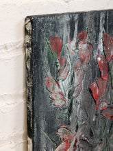 Load image into Gallery viewer, Textured Floral Still Life Painting with Relief Finish and Soft Crimson Blooms
