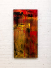 Load image into Gallery viewer, Ember Falls Large Abstract Painting in Red Gold Black and Amber
