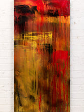 Load image into Gallery viewer, Ember Falls Large Abstract Painting in Red Gold Black and Amber

