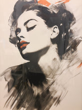Load image into Gallery viewer, Girl with Bow Charcoal Art Print
