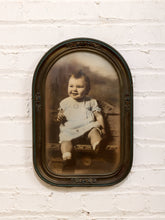 Load image into Gallery viewer, Portrait in Oval Antique Framed Convex Glass Baby Portrait
