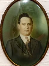 Load image into Gallery viewer, Portrait in Oval Antique Framed Convex Glass Gentleman Portrait
