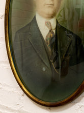 Load image into Gallery viewer, Portrait in Oval Antique Framed Convex Glass Gentleman Portrait
