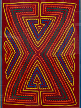 Load image into Gallery viewer, Vintage Framed Traditional Geometric Multi-Layer Reverse Appliqué Folk Art Textile
