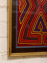 Load image into Gallery viewer, Vintage Framed Traditional Geometric Multi-Layer Reverse Appliqué Folk Art Textile
