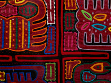 Load image into Gallery viewer, Vintage Framed Guna Mola Textile, Multi-Panel Crab and Marine Life Panama Folk Art
