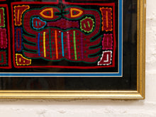 Load image into Gallery viewer, Vintage Framed Guna Mola Textile, Multi-Panel Crab and Marine Life Panama Folk Art

