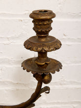 Load image into Gallery viewer, Italian Gold Gilt Tole Wall Sconce Candelabra with Birds and Leaves Rococo Style
