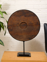 Load image into Gallery viewer, Drum Stand Round Wood Accent Sculpture on Pedestal Base
