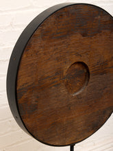 Load image into Gallery viewer, Drum Stand Round Wood Accent Sculpture on Pedestal Base
