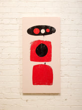 Load image into Gallery viewer, Orbit Totem Minimal Abstract Print in Red Black and Cream
