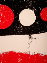 Load image into Gallery viewer, Orbit Totem Minimal Abstract Print in Red Black and Cream
