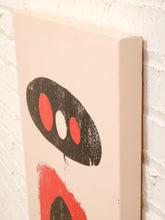 Load image into Gallery viewer, Orbit Totem Minimal Abstract Print in Red Black and Cream
