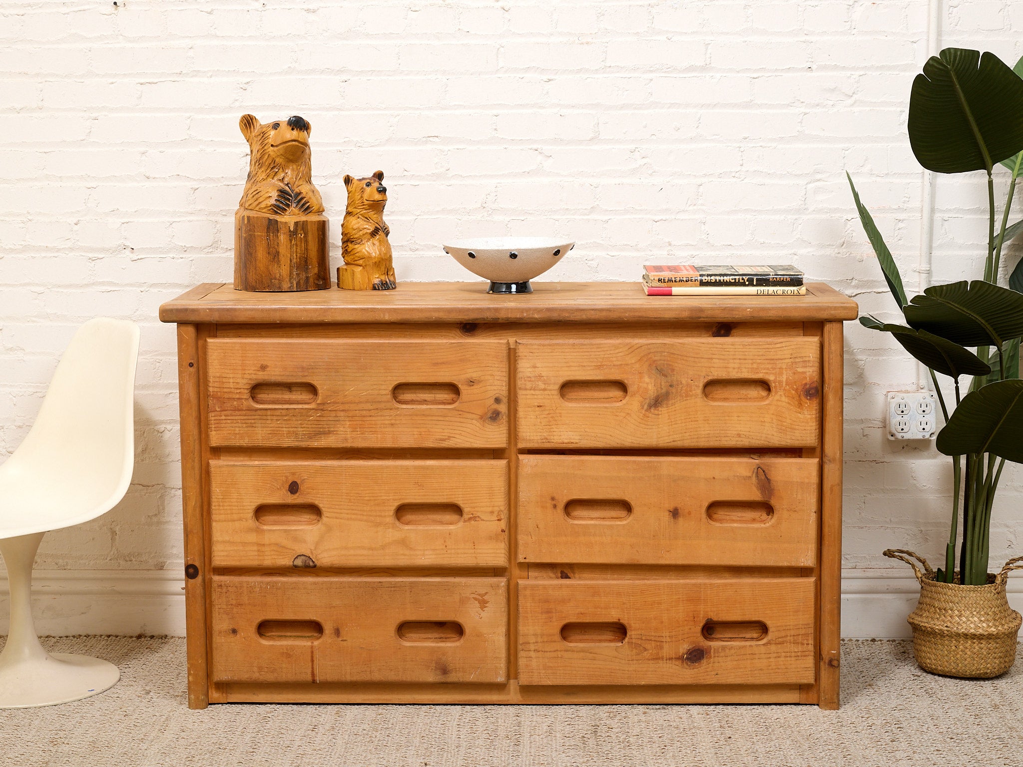 Pine Rustic Primitive 6 Drawer Dresser – Sunbeam Vintage