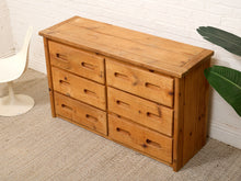 Load image into Gallery viewer, Pine Rustic Primitive 6 Drawer Dresser
