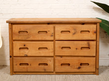 Load image into Gallery viewer, Pine Rustic Primitive 6 Drawer Dresser
