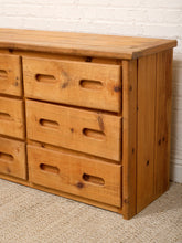 Load image into Gallery viewer, Pine Rustic Primitive 6 Drawer Dresser
