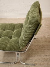 Load image into Gallery viewer, Green Corduroy Chrome Chair
