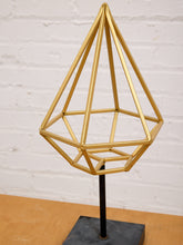 Load image into Gallery viewer, Prism Form Geometric Brass Sculpture on Black Base
