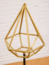 Load image into Gallery viewer, Prism Form Geometric Brass Sculpture on Black Base
