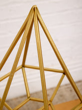 Load image into Gallery viewer, Prism Form Geometric Brass Sculpture on Black Base
