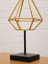 Load image into Gallery viewer, Prism Form Geometric Brass Sculpture on Black Base
