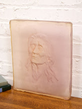 Load image into Gallery viewer, A vintage Textured Sculpture featuring an Indigenous Portrait Encased Resin
