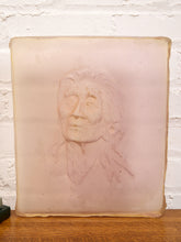 Load image into Gallery viewer, A vintage Textured Sculpture featuring an Indigenous Portrait Encased Resin
